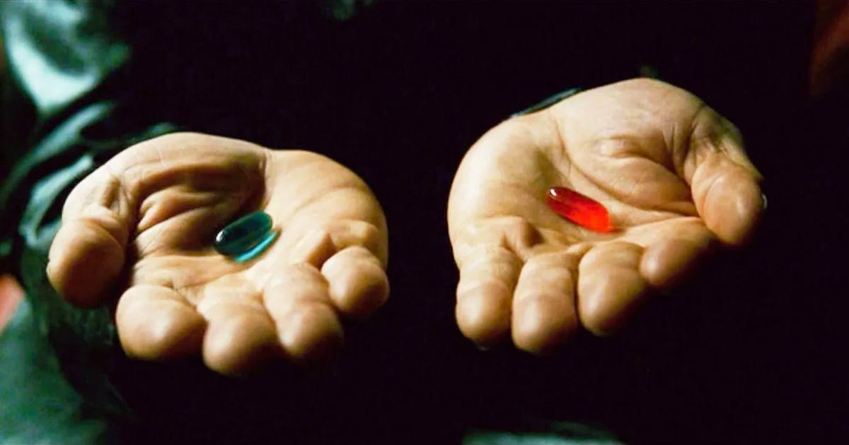 Blue pill red pill Blank Meme Template