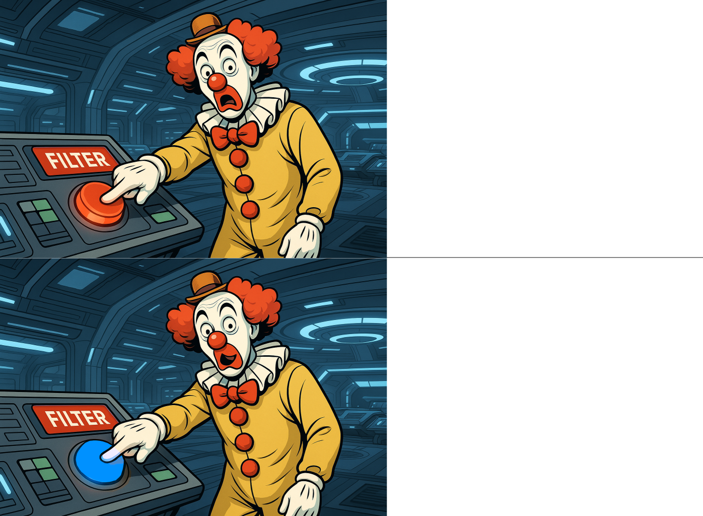 Clown Filter Blank Meme Template