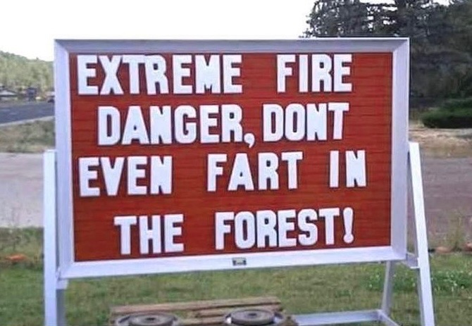 Don't Fart In The Forest | image tagged in fart,hold fart,forest fire,funny signs,warning sign,hilarious | made w/ Imgflip meme maker