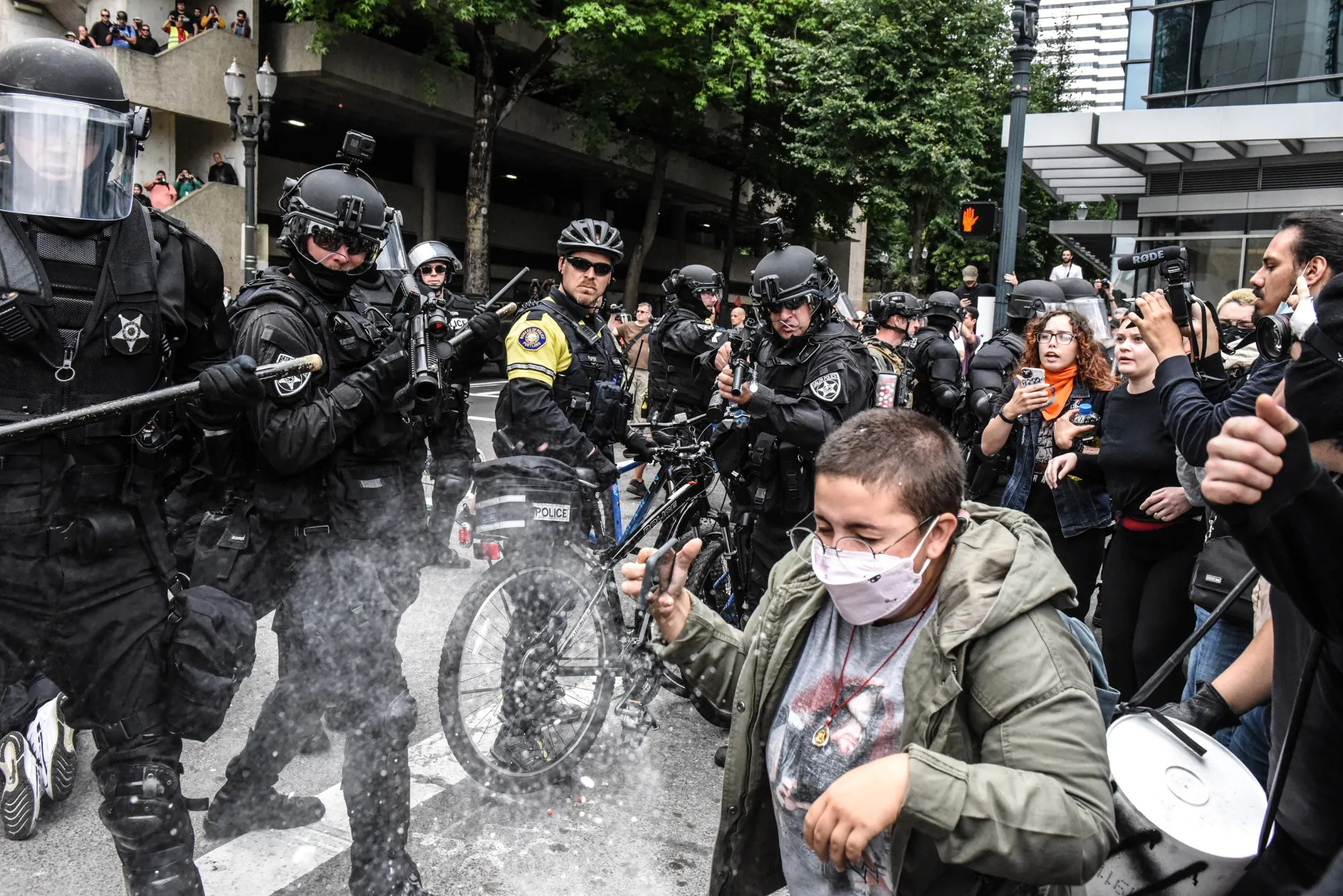 Police vs Antifa Blank Meme Template