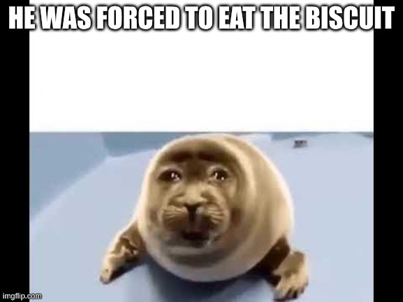 he was forced to eat cement | HE WAS FORCED TO EAT THE BISCUIT | image tagged in he was forced to eat cement | made w/ Imgflip meme maker