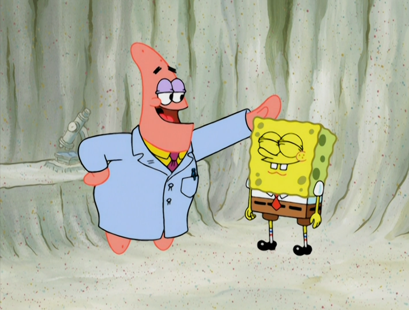Patrick SmartPants patting SpongeBob Blank Meme Template