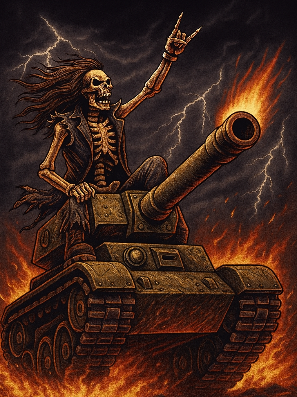 Skeleton riding a tank Blank Meme Template