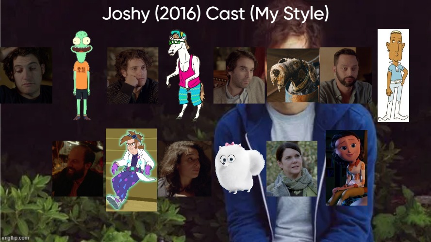 Joshy (2016) Cast (My Style) | image tagged in joshy 2016 cast my style,meme,memes,spoof cast,joshy,characters | made w/ Imgflip meme maker