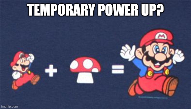 Little Mario Super Mario | TEMPORARY POWER UP? | image tagged in little mario super mario | made w/ Imgflip meme maker