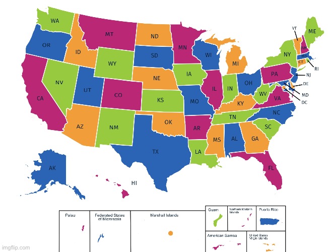 United States, its territories, and free associated states | image tagged in united states its territories and free associated states | made w/ Imgflip meme maker