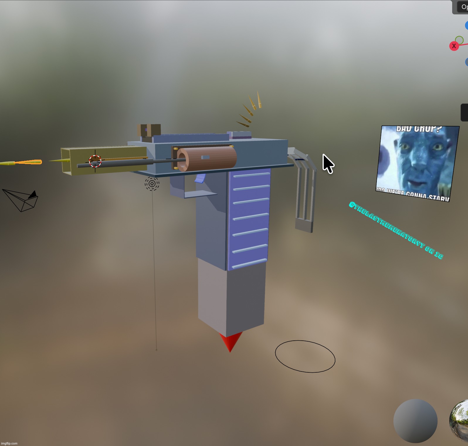 i found out how to color in blender :) | @THELASTMEMENATORYT ON IG | image tagged in blenderrenderbender,owu,pharo,colored,mac10,pew fucking pew | made w/ Imgflip meme maker