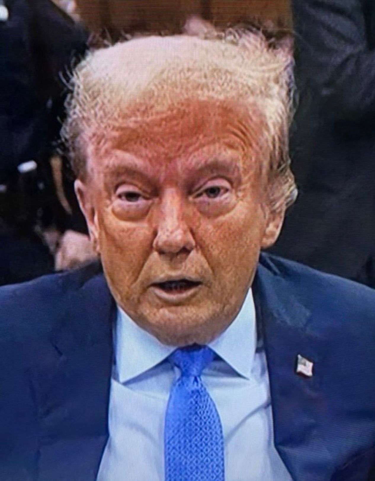 Trump, senile, crumbling, low-energy, dilated pupils Blank Meme Template