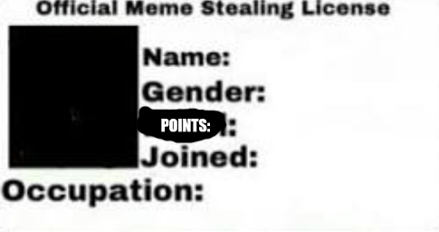 official meme stealing license Blank Meme Template