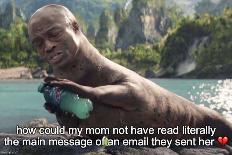 how could my mom not have read literally the main message of an email they sent her 💔 | image tagged in msmg | made w/ Imgflip meme maker