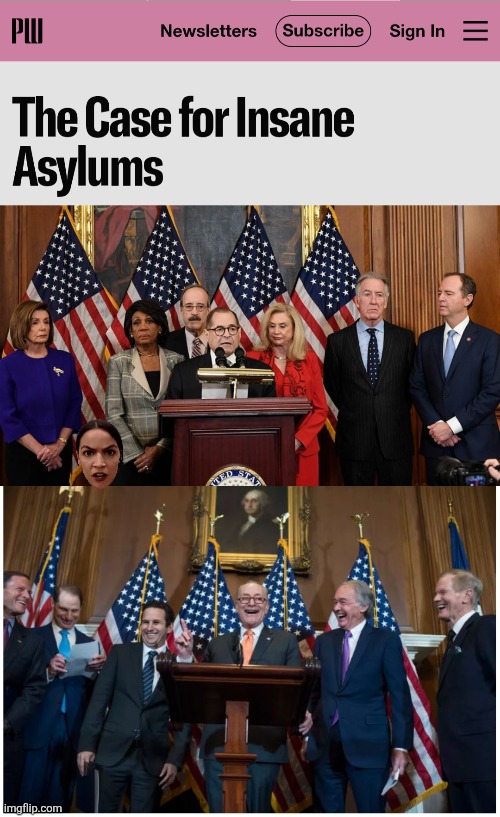 OK!  I'm convinced! | image tagged in house democrats,senate democrats,the case for insane asylums,pirate wire,memes | made w/ Imgflip meme maker