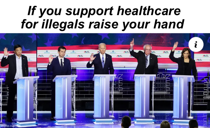 They look so happy | If you support healthcare for illegals raise your hand | image tagged in politics lol,memes | made w/ Imgflip meme maker