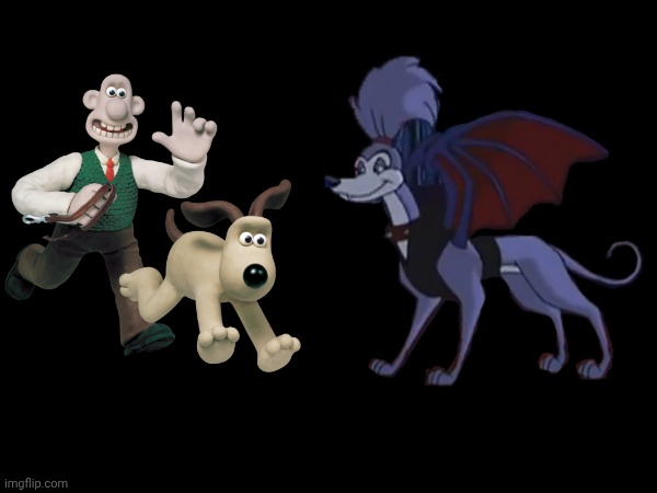 Wallace and Gromit Meets Bellabdonna | image tagged in wallace and gromit,all dogs go to heaven,all dogs christmas carol,mgm,aardman | made w/ Imgflip meme maker