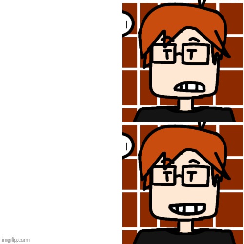 New temp of MC (he's smiling) | image tagged in mc getting triggered meme,mc,moscovio may,comics | made w/ Imgflip meme maker