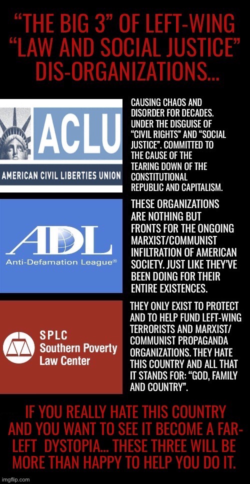 Wolves in sheep’s clothing… | image tagged in political meme,aclu,adl,splc,marxists,dystopia | made w/ Imgflip meme maker