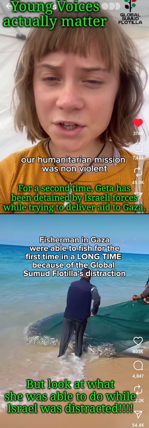 This time, the Americans didn't shoot those trying to get food | But look at what she was able to do while Israel was distracted!!!! | image tagged in success,whoa mama,way to go flotilda,love from greta,young voices matter | made w/ Imgflip meme maker