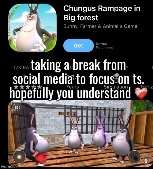taking a break from social media to focus on ts. hopefully you understand ❤️‍🩹 | made w/ Imgflip meme maker