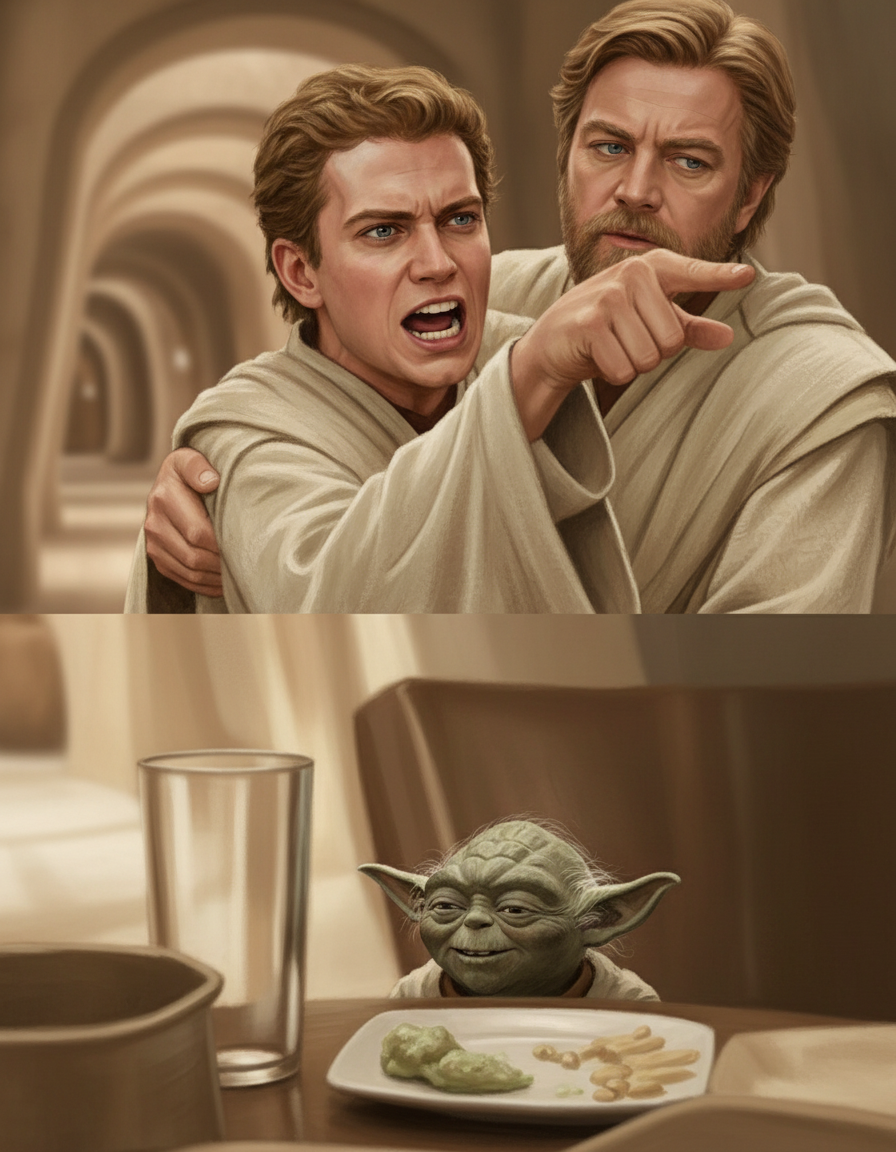 Angry Anakin yelling at Yoda Blank Blank Meme Template