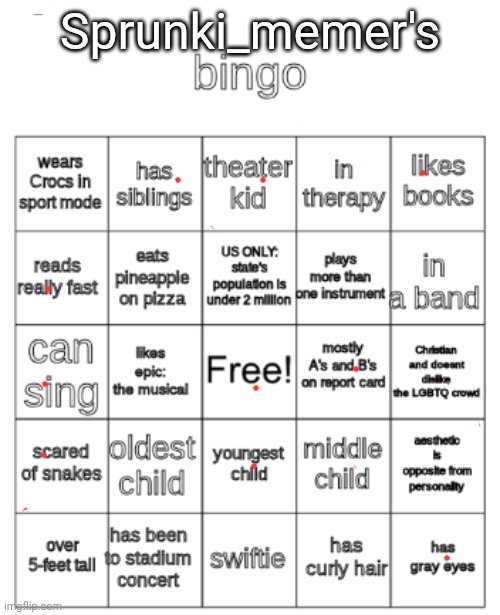 cabin10representative's bingo | Sprunki_memer's | image tagged in cabin10representative's bingo | made w/ Imgflip meme maker