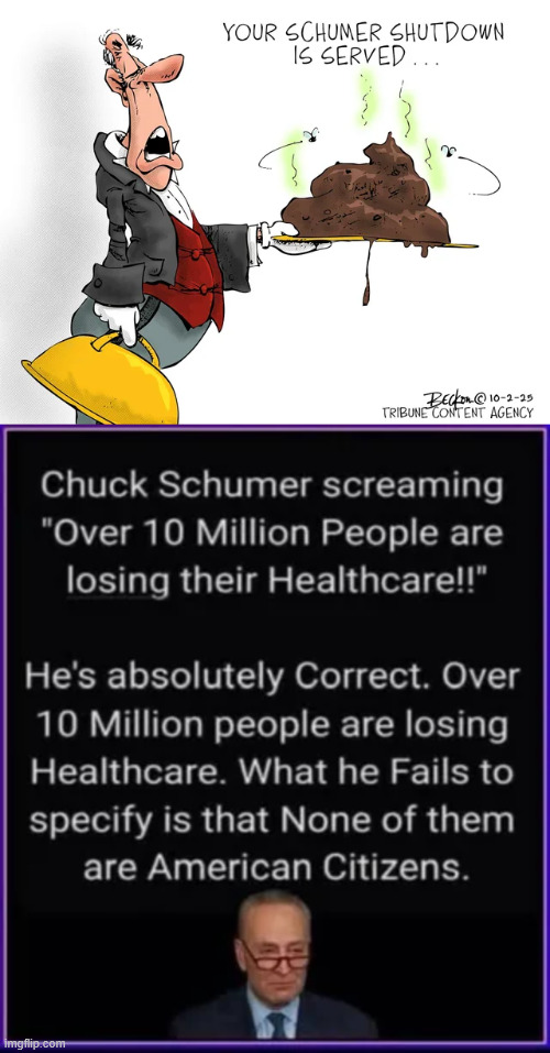 Schumer shutdown... a load of crap | image tagged in schumer shutdown,putting americans last | made w/ Imgflip meme maker