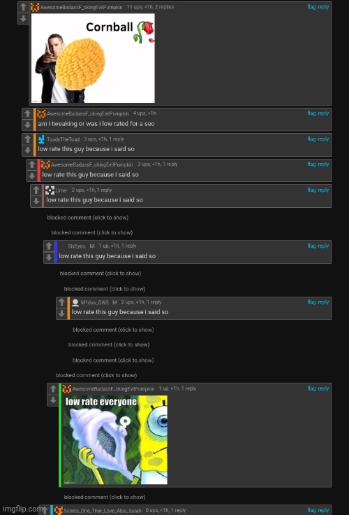 So many blocked people in one comment section lmfao | made w/ Imgflip meme maker