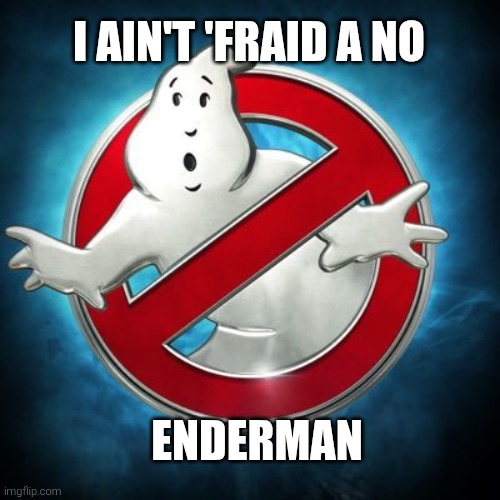 Ghostbusters  | I AIN'T 'FRAID A NO ENDERMAN | image tagged in ghostbusters | made w/ Imgflip meme maker