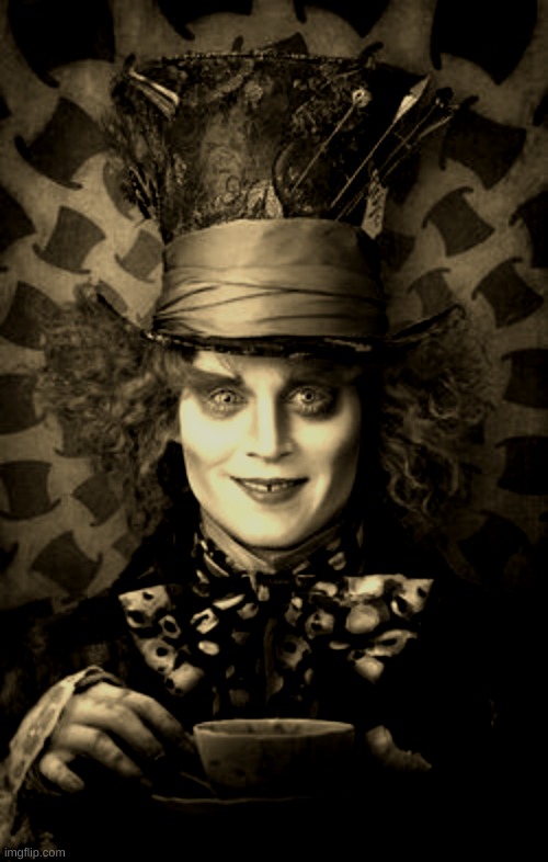 spooky hatter | image tagged in mad hatter,bob | made w/ Imgflip meme maker