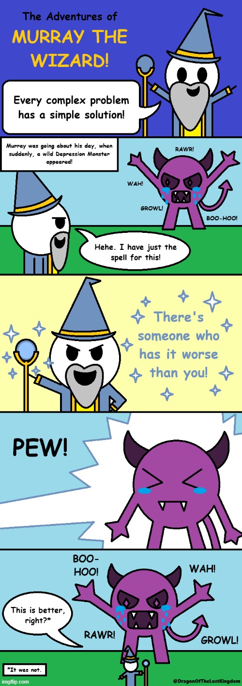 Murray The Wizard [OC] | image tagged in wizard,monster,depression | made w/ Imgflip meme maker