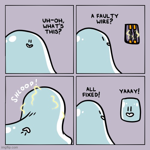 image tagged in stars,slime,wire,clone,fixed,yay | made w/ Imgflip meme maker