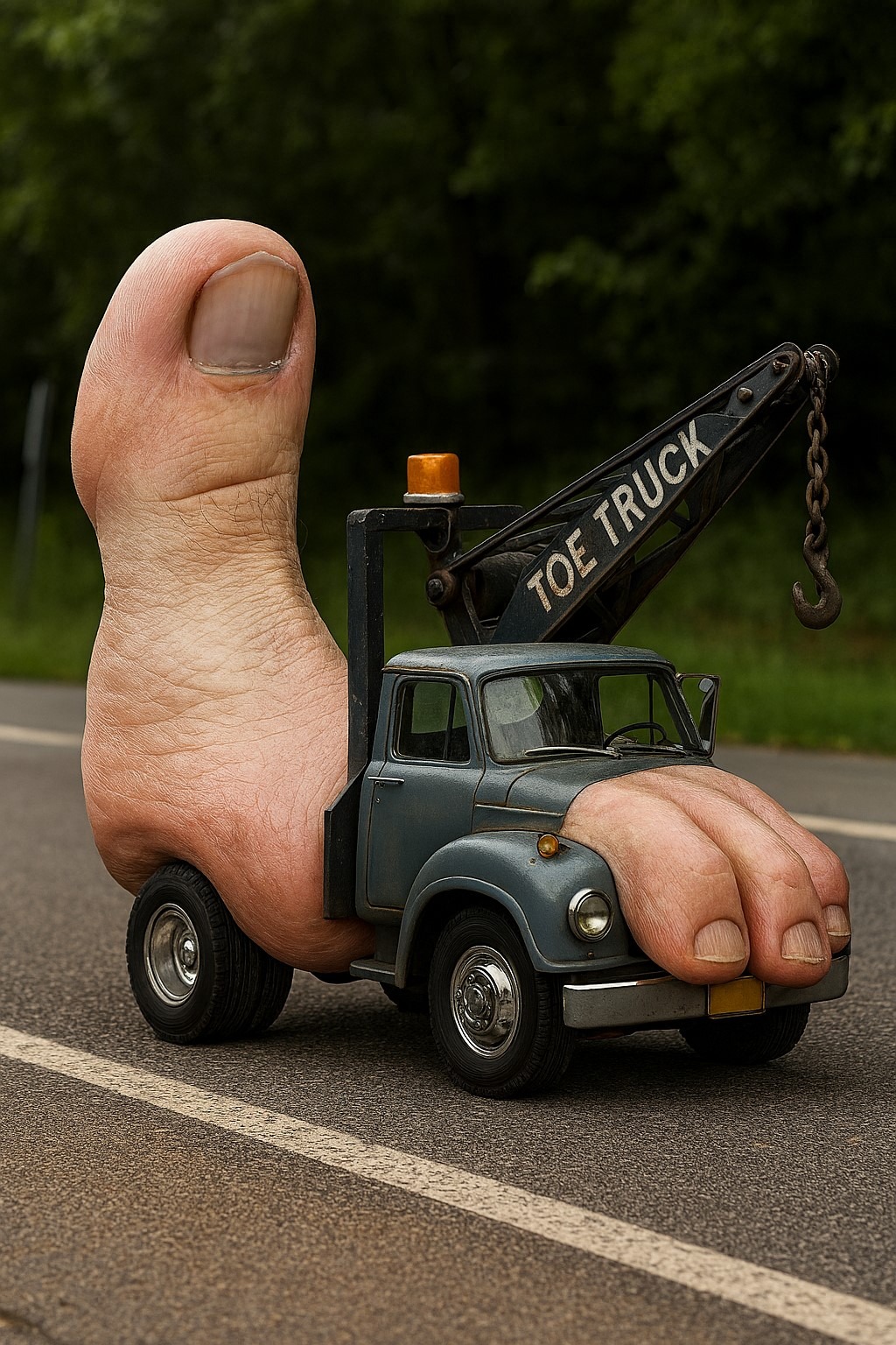 A toe truck | image tagged in tow truck,kewlew | made w/ Imgflip meme maker