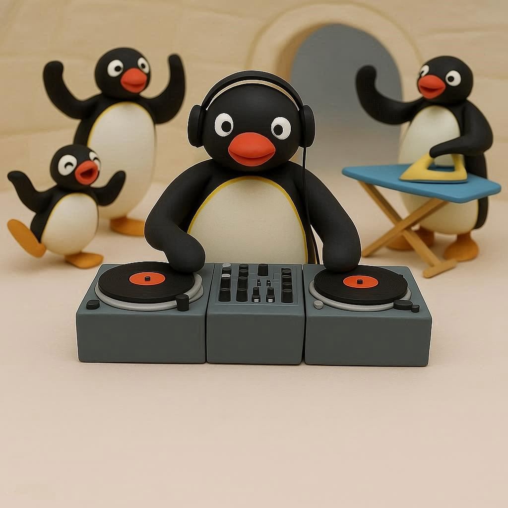 pingu DJ Blank Meme Template