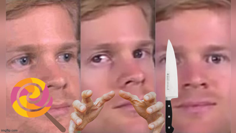 William Afton in a Nutshell | image tagged in fourth wall breaking white guy | made w/ Imgflip meme maker