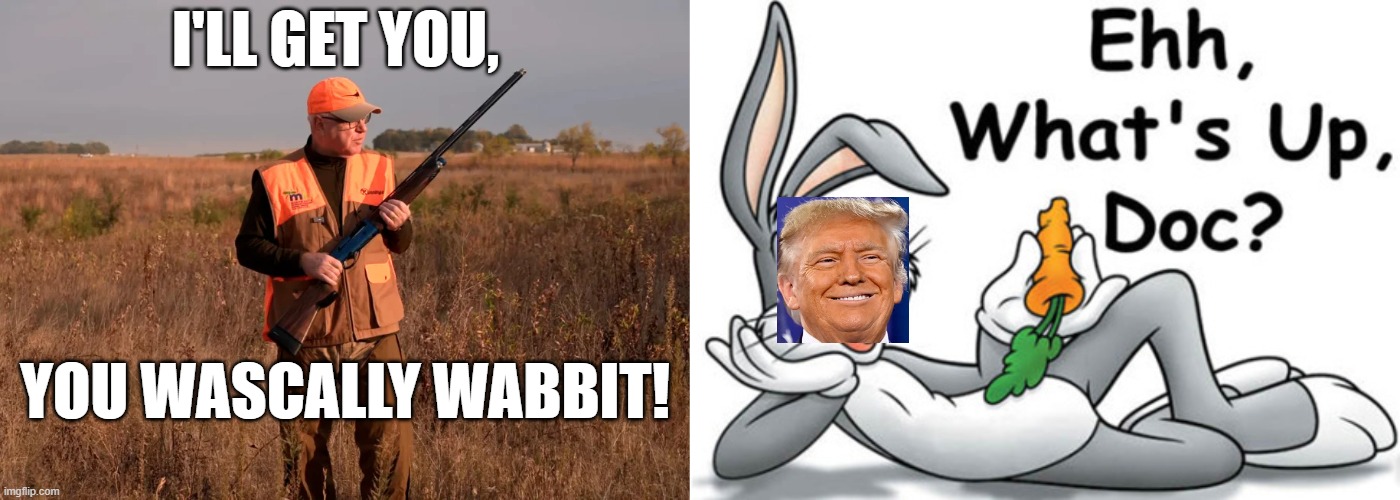 I'LL GET YOU, YOU WASCALLY WABBIT! | image tagged in wascally wabbit | made w/ Imgflip meme maker