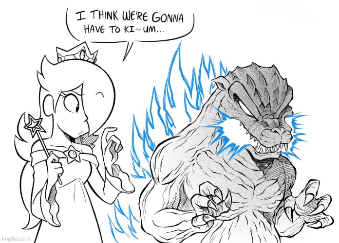 Godzilla and Rosalina (Original Artist: 4BrandonJS4) | made w/ Imgflip meme maker