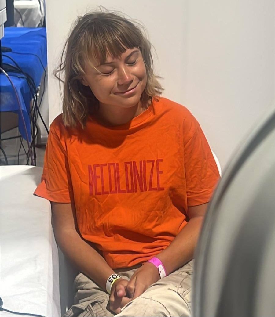 Greta smiling contentedly Blank Meme Template