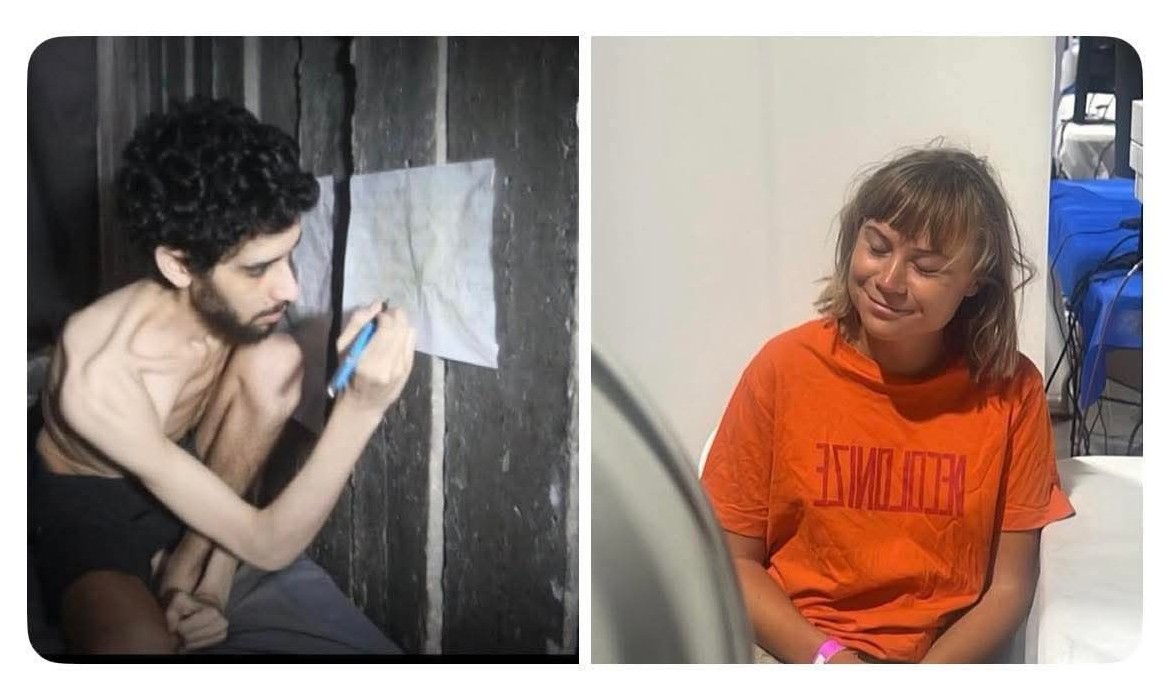 Israeli hostage and Greta Blank Meme Template