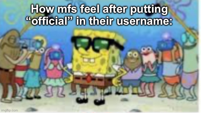 How mfs feel after putting “official” in their username: | made w/ Imgflip meme maker