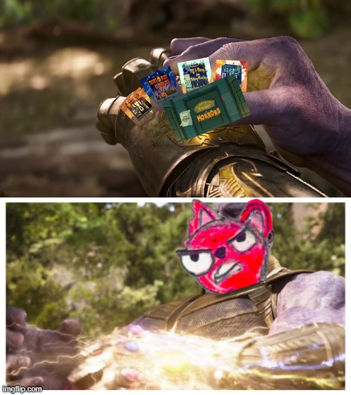 getting all the kiff specials. | image tagged in kiff,thanos infinity stones,thanos | made w/ Imgflip meme maker