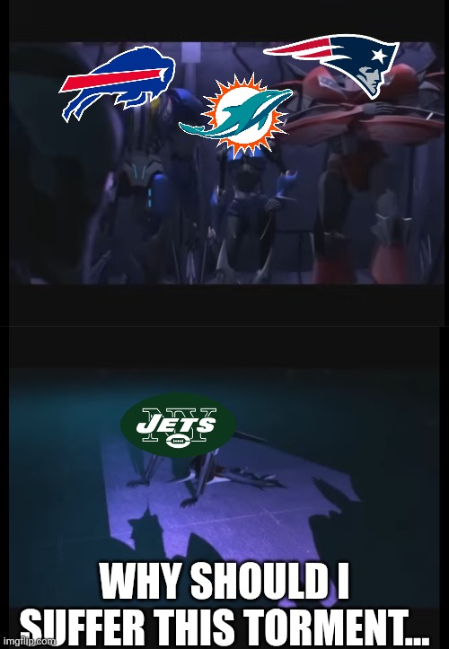 The New York Jets FR | WHY SHOULD I SUFFER THIS TORMENT... | image tagged in nfl,nfl memes,sports,football | made w/ Imgflip meme maker
