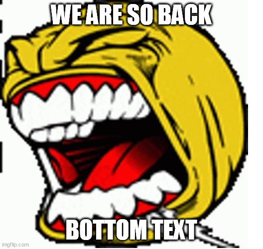 we are so back screaming emoji meme | WE ARE SO BACK; BOTTOM TEXT | image tagged in hype | made w/ Imgflip meme maker