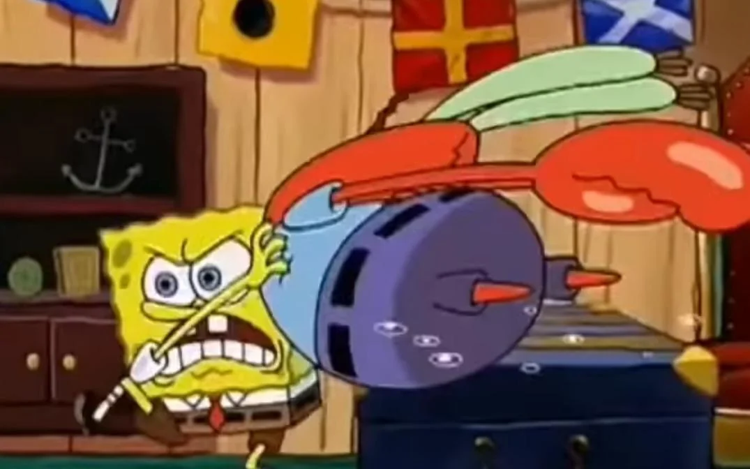 SpongeBob crashes out Blank Meme Template