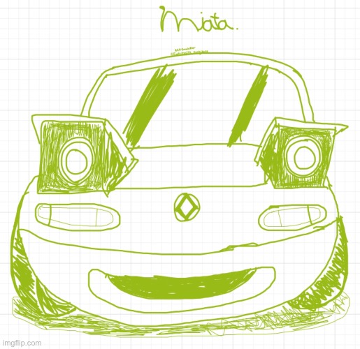 Miata. (I made in Ace’s whiteboard) | image tagged in random,cars,miata,fanart | made w/ Imgflip meme maker
