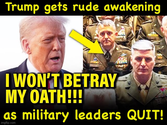 https://m.youtube.com/watch?v=l7pPC0u0nWY&pp=ugUHEgVlbi1VUw%3D%3D | Trump gets rude awakening; as military leaders QUIT! | image tagged in trump crying,generals | made w/ Imgflip meme maker