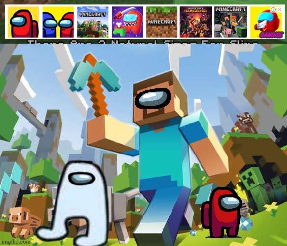Amongcraft | image tagged in game ad,minecraft,among us,memes | made w/ Imgflip meme maker