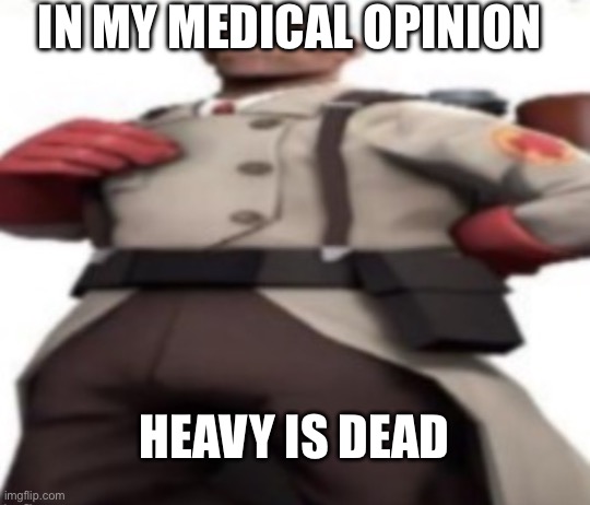 IN MY MEDICAL OPINION HEAVY IS DEAD | image tagged in ze medic | made w/ Imgflip meme maker