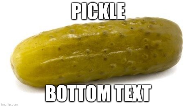 Pickle | PICKLE; BOTTOM TEXT | image tagged in pickle | made w/ Imgflip meme maker