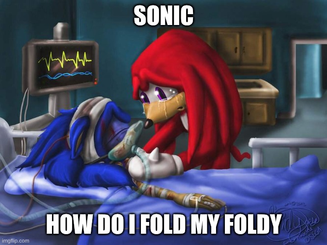 sonic please | SONIC; HOW DO I FOLD MY FOLDY | image tagged in sonic please | made w/ Imgflip meme maker