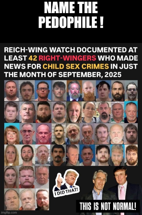 Maga pedophiles | NAME THE
PEDOPHILE ! | image tagged in pedophiles,pedo | made w/ Imgflip meme maker