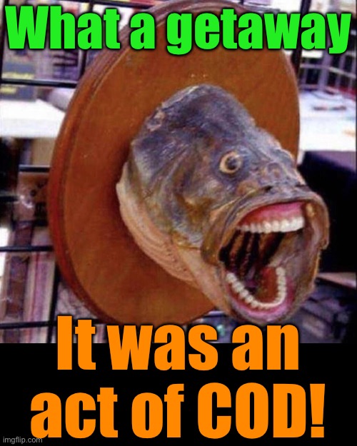 What a getaway It was an act of COD! | made w/ Imgflip meme maker