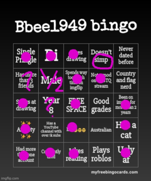 The Only Time I Have Ever Gotten A Bingo On Here | image tagged in bbee1949 bingo,kinda sad but true | made w/ Imgflip meme maker